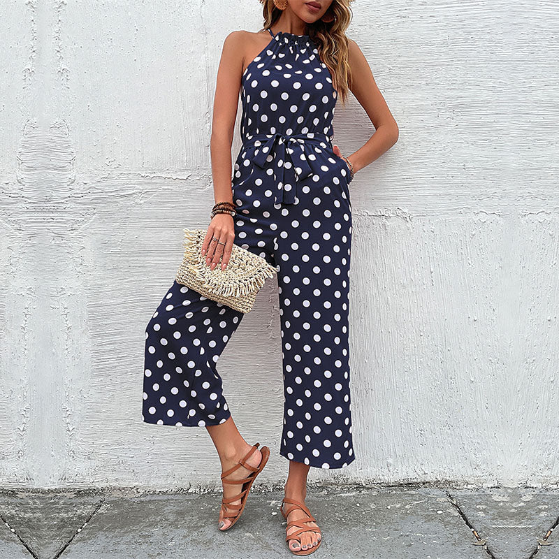 Dahlia - Versatile Halter Neck Polka Dot Jumpsuit