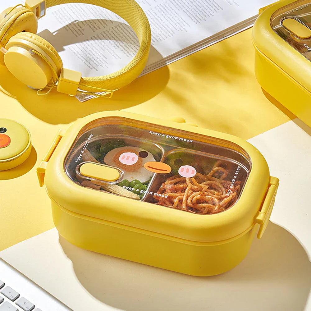 Cute lunch box for kids' school, airtight portable food container