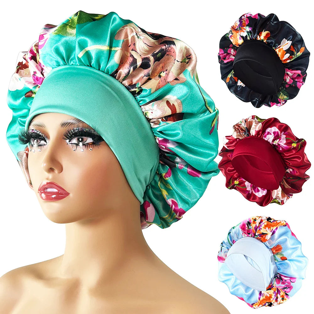 Women's floral nightcap
