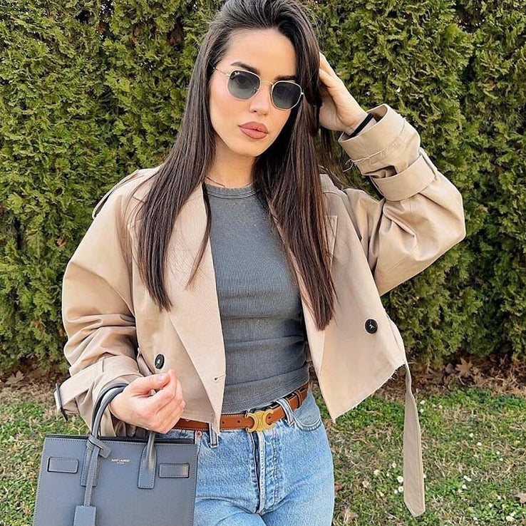 Briana - Trendy Short Trench Coat