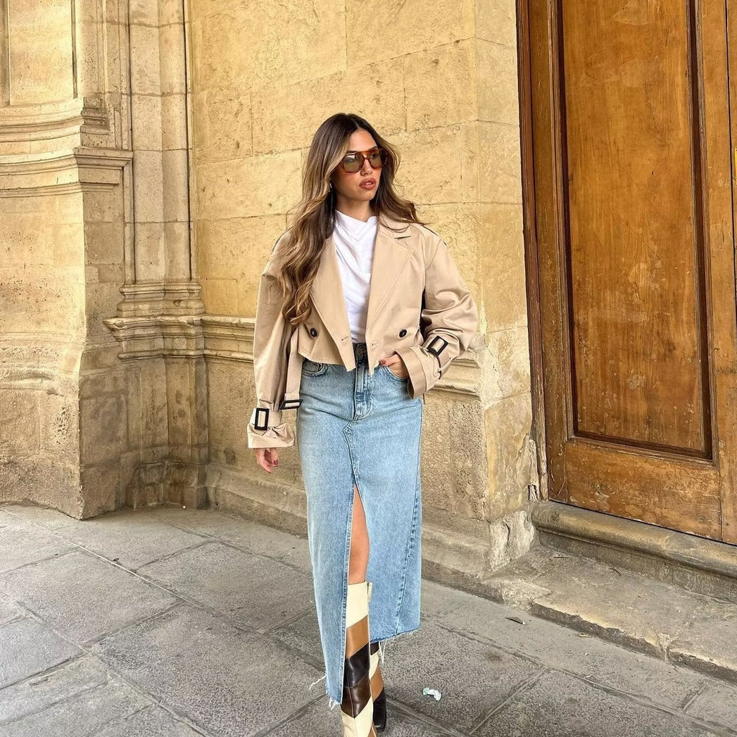 Briana - Trendy Short Trench Coat