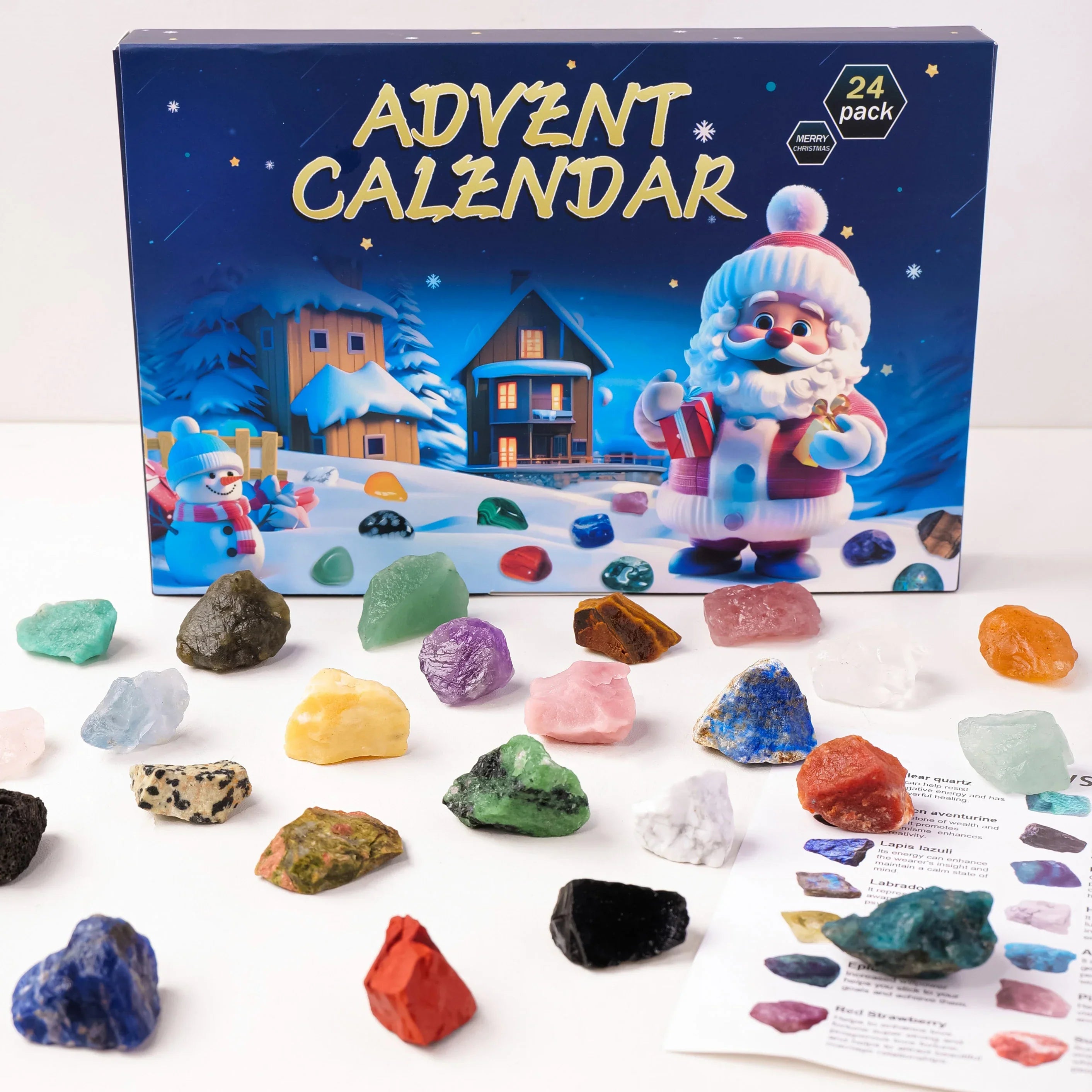 Advent calendar with crystal stones