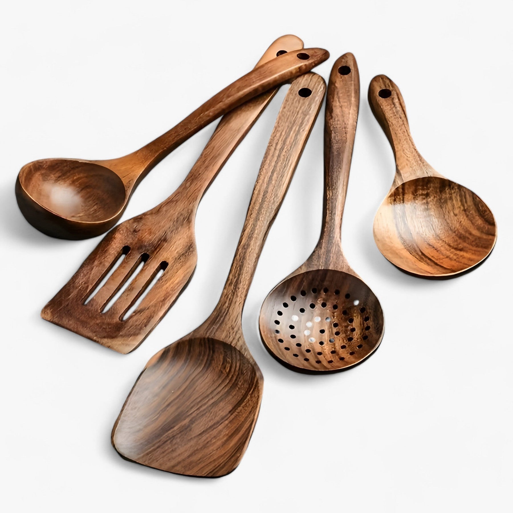 Ecowood - 11-piece wooden kitchen utensil set