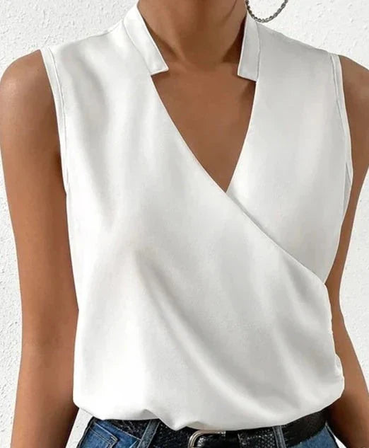 Anika - Elegant Solid Sleeveless Top