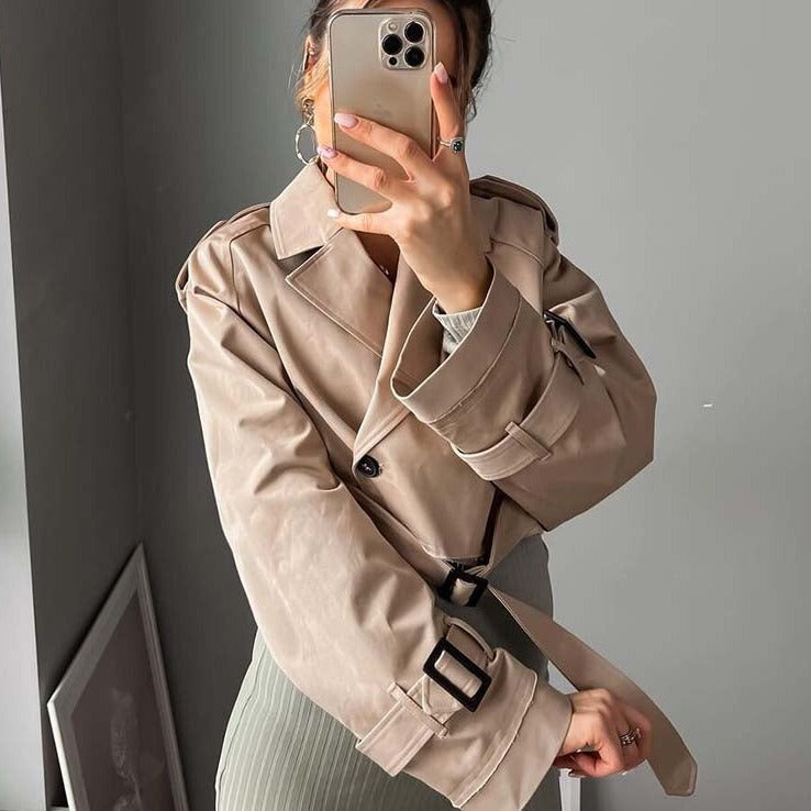 Briana - Trendy Short Trench Coat