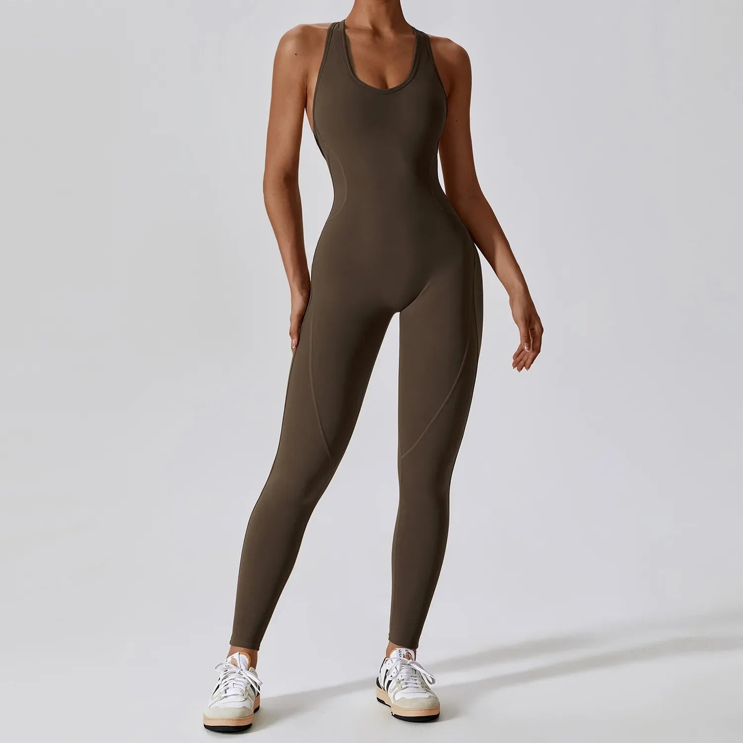 Women's Solid Yoga Jumpsuit - One-Piece Activewear for Yoga and Pilates