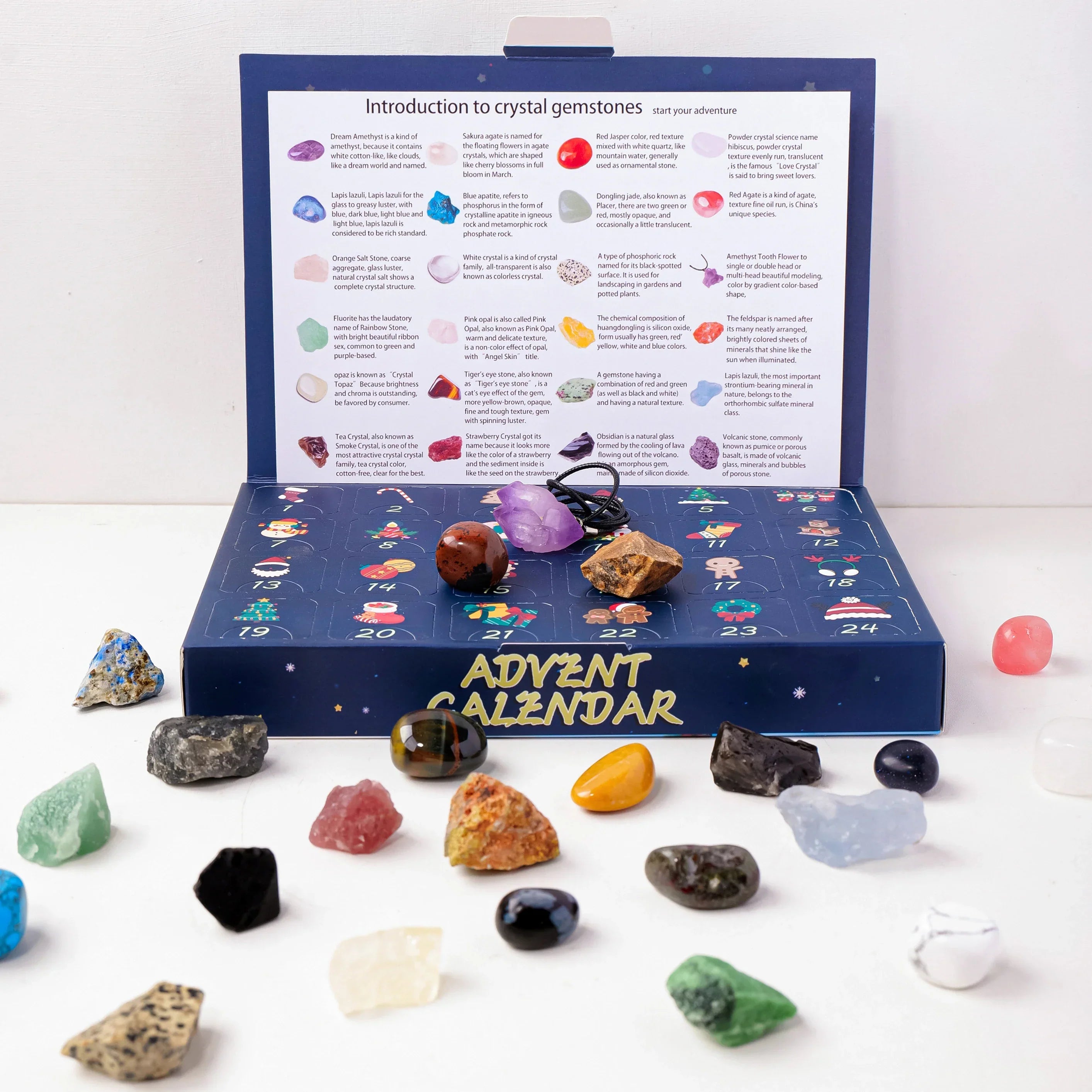 Advent calendar with crystal stones