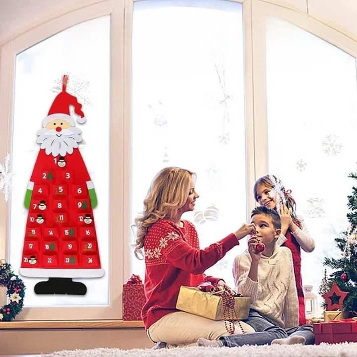 フェルト製アドベントカレンダー生地 クリスマスペンダント サンタクロースオーナメント