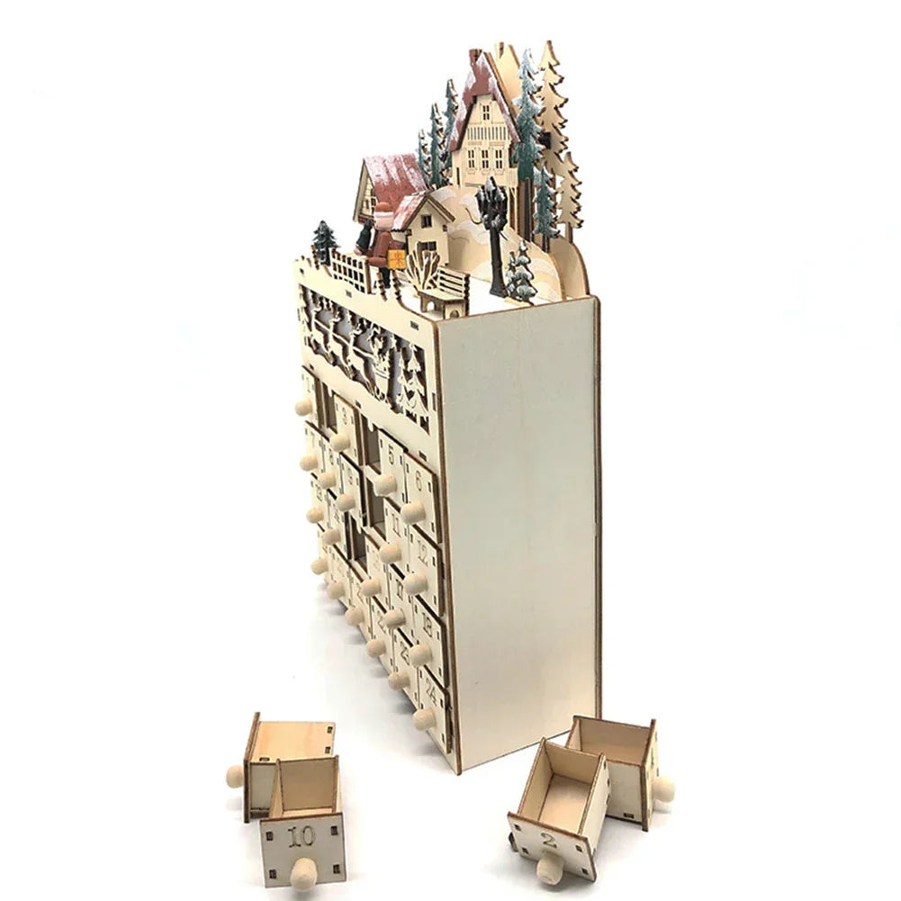 木製クリスマスアドベントカレンダー トナカイ村 1個