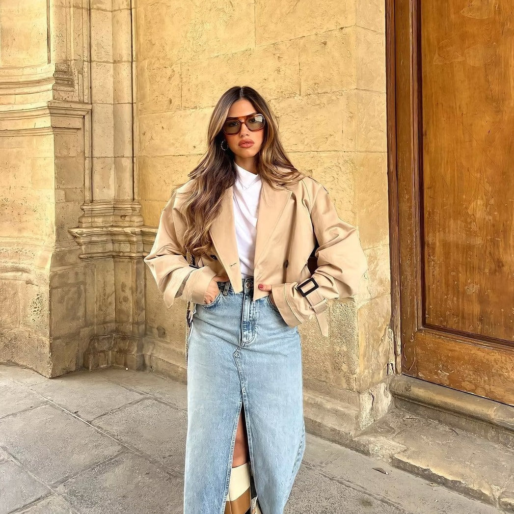 Briana - Trendy Short Trench Coat