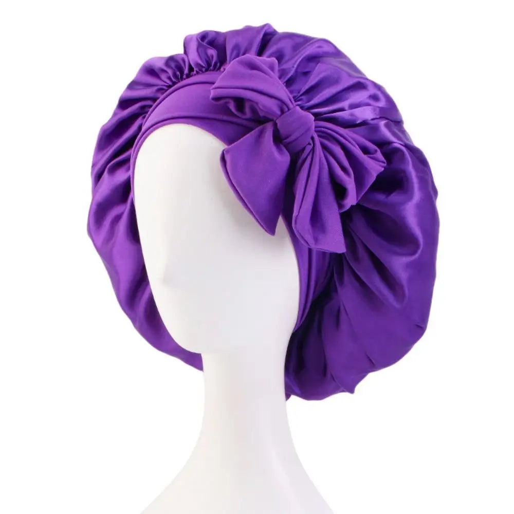 Silk sleeping cap with satin headband