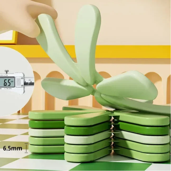 Wooden design stand with silicone coasters (set of 3)