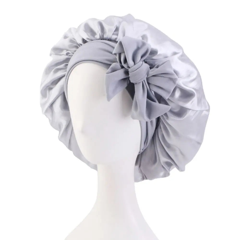 Silk sleeping cap with satin headband