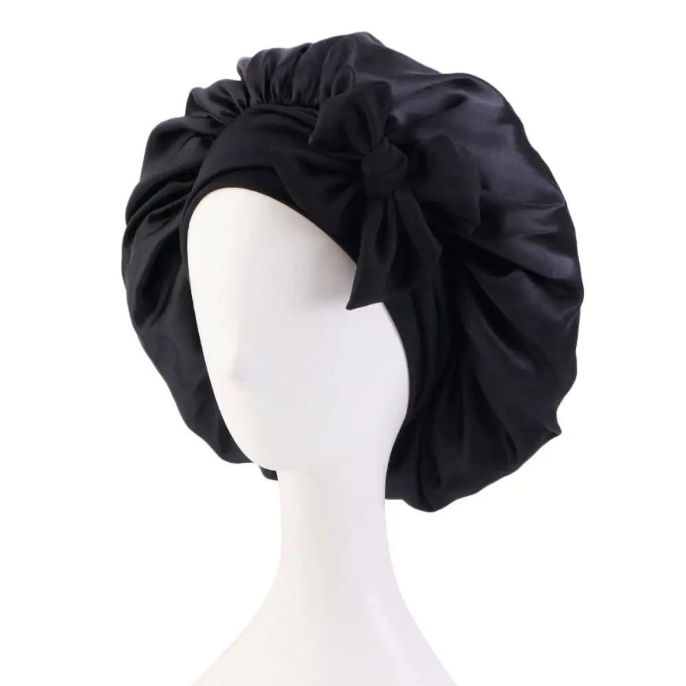 Silk sleeping cap with satin headband