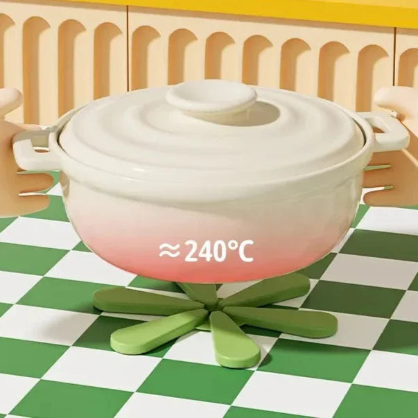 Wooden design stand with silicone coasters (set of 3)