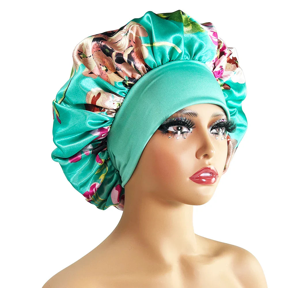 Women's floral nightcap