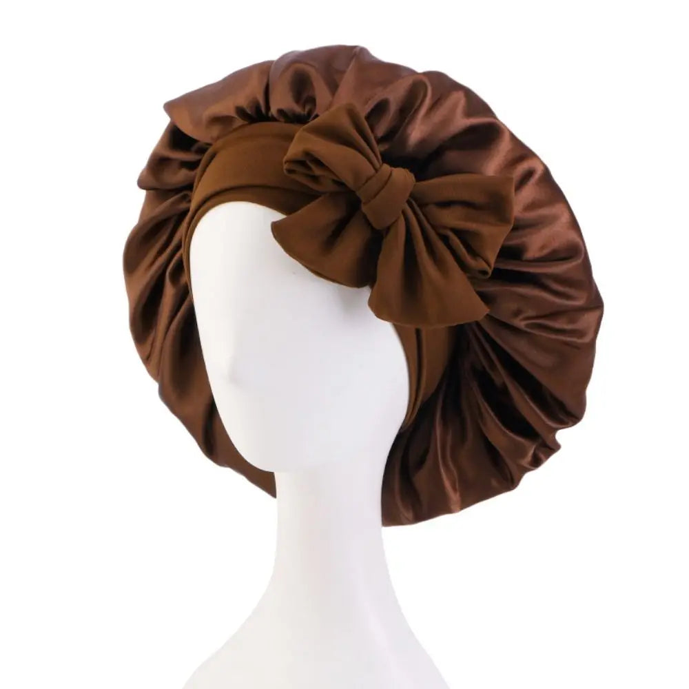 Silk sleeping cap with satin headband