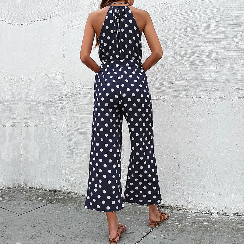 Dahlia - Versatile Halter Neck Polka Dot Jumpsuit