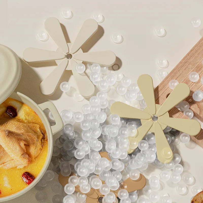 1 set of silicone heat-resistant foldable non-slip trays