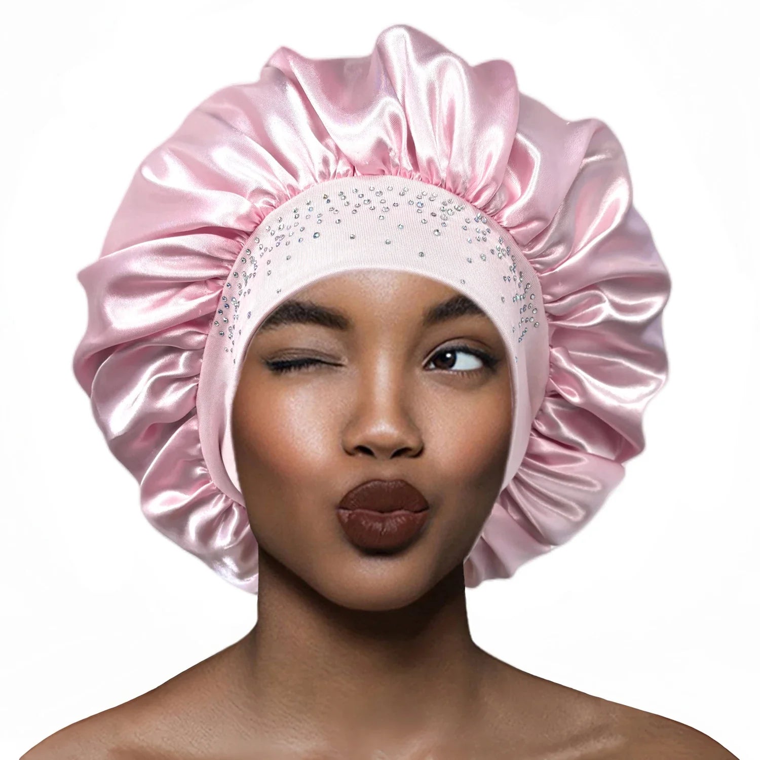 高級ラインストーンサテンナイトガウン