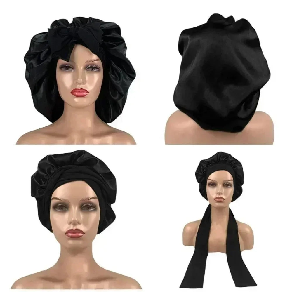 Waterproof Adjustable Satin Sleepwear Hair Cap
