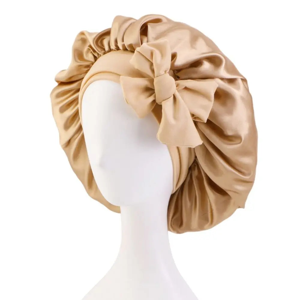 Silk sleeping cap with satin headband