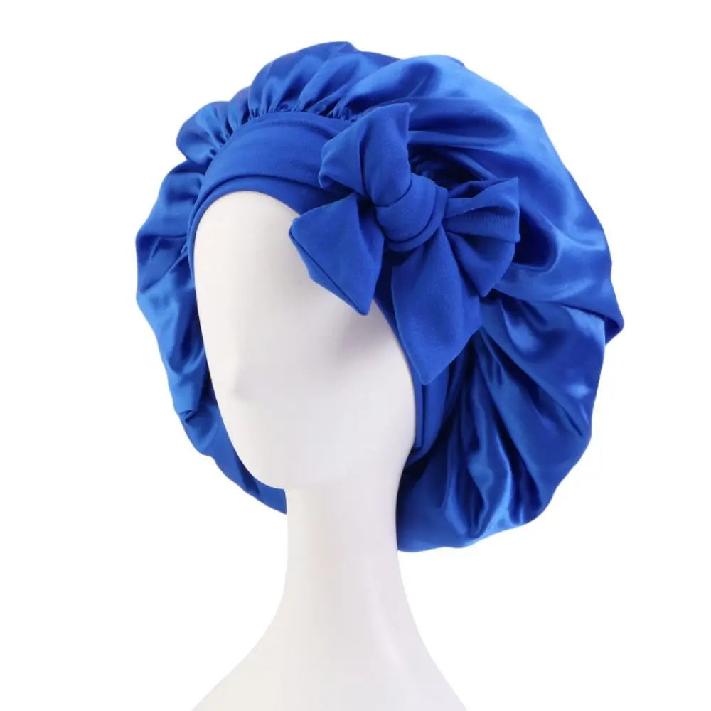 Silk sleeping cap with satin headband