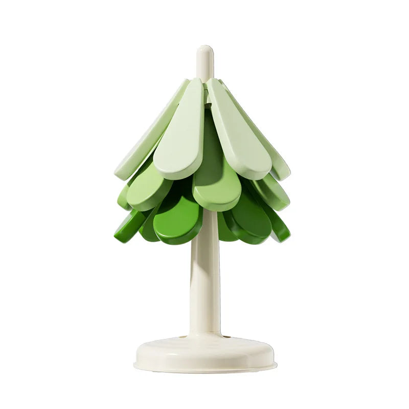 Wooden design stand with silicone coasters (set of 3)