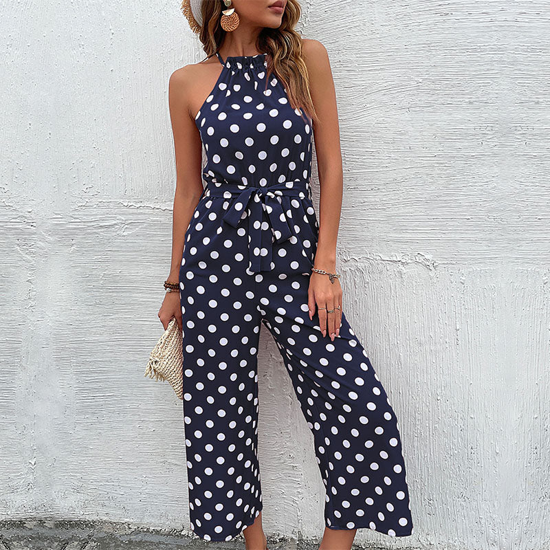 Dahlia - Versatile Halter Neck Polka Dot Jumpsuit