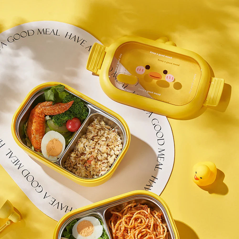 Cute lunch box for kids' school, airtight portable food container