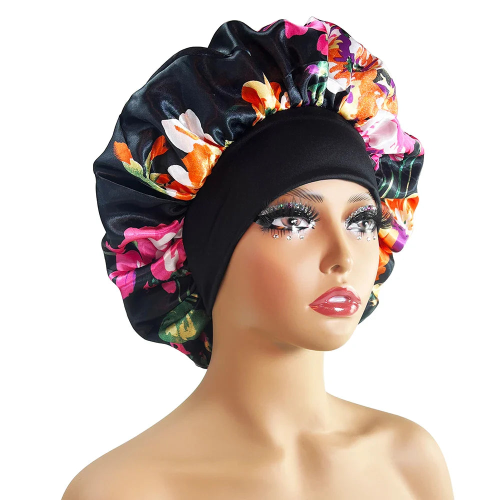 Women's floral nightcap