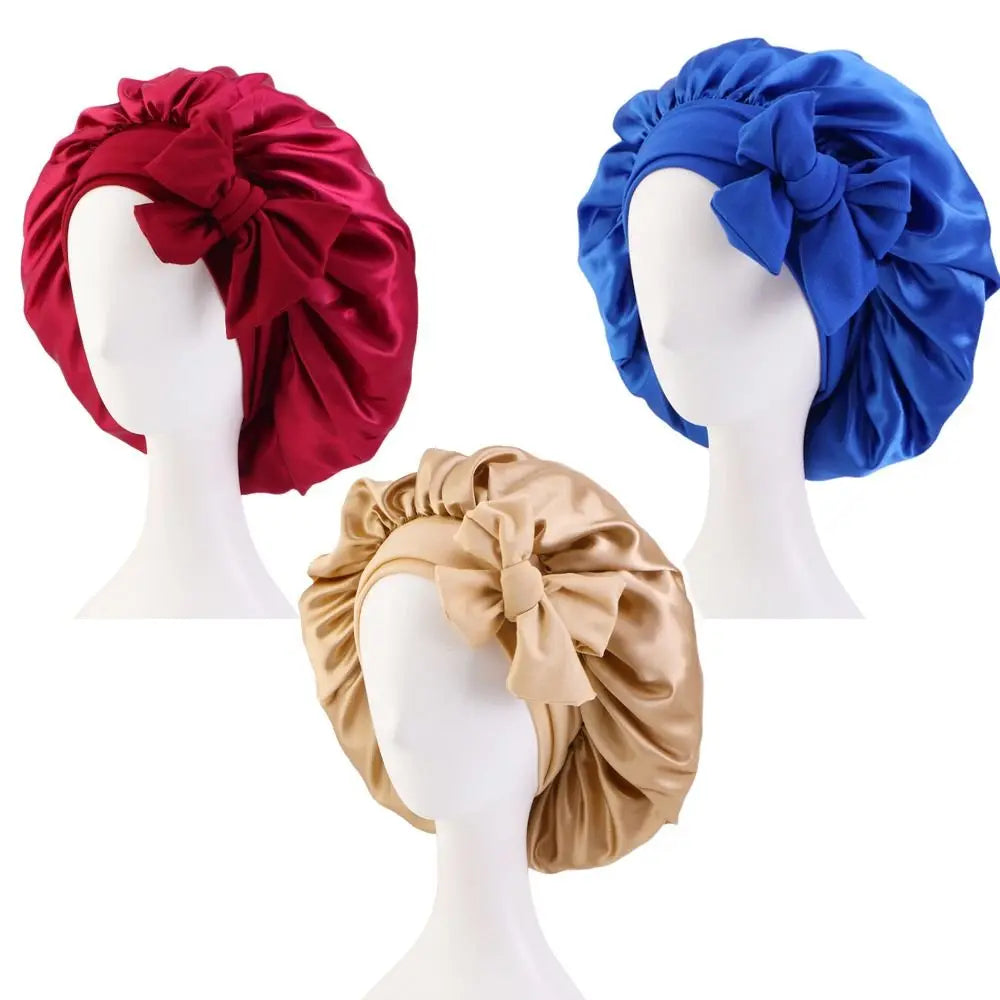 Silk sleeping cap with satin headband