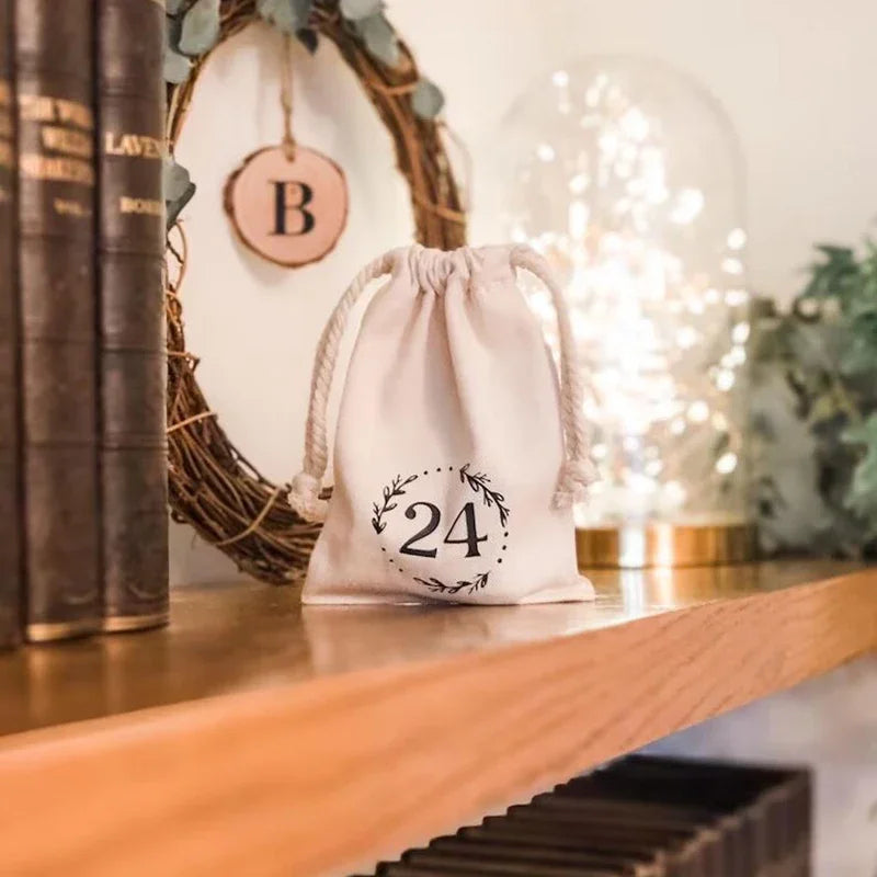 アドベントカレンダーバッグ、クリスマスイブニングストッキング、玄関の飾り