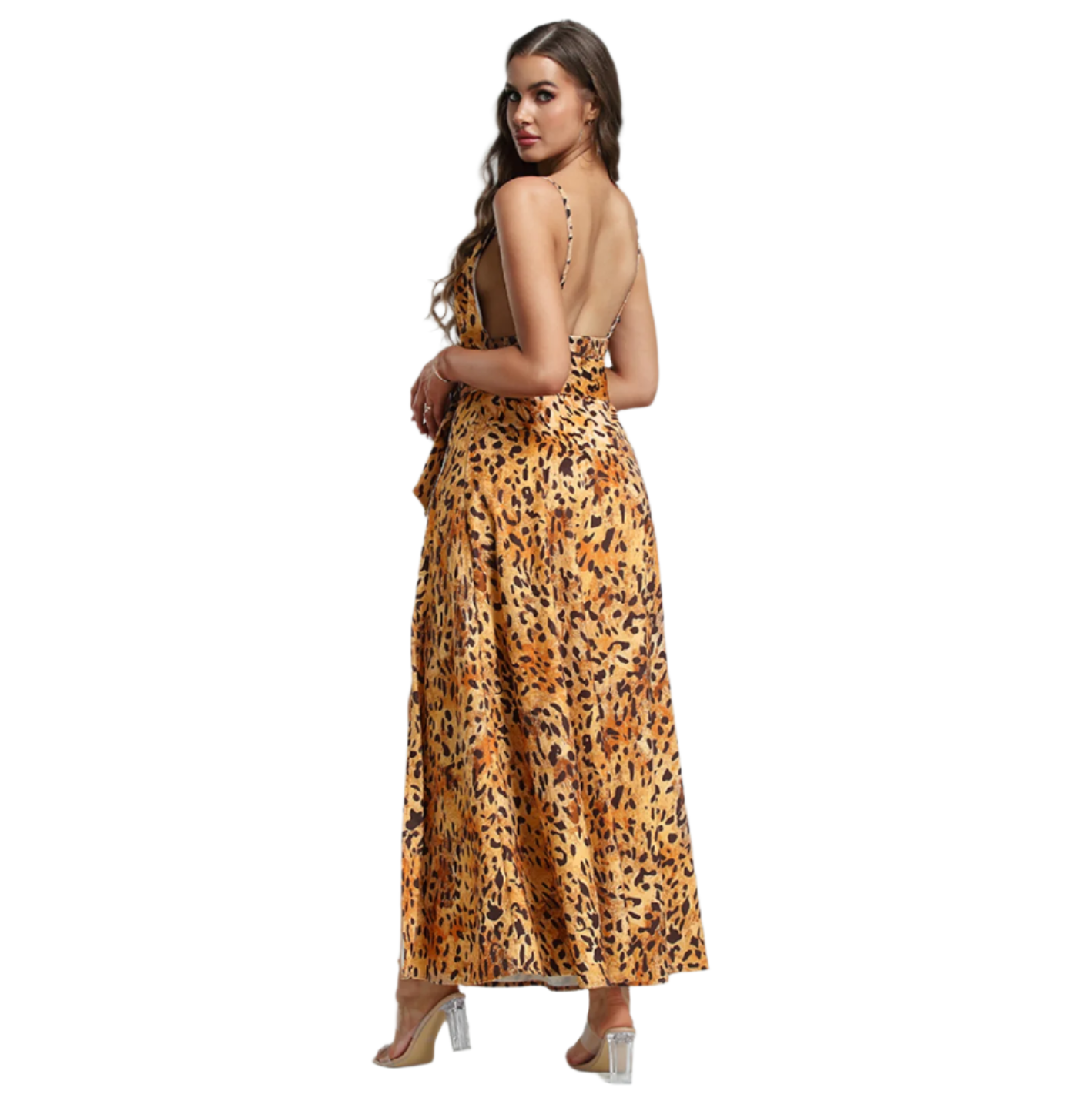 Emma - High-slit cheetah print summer dress