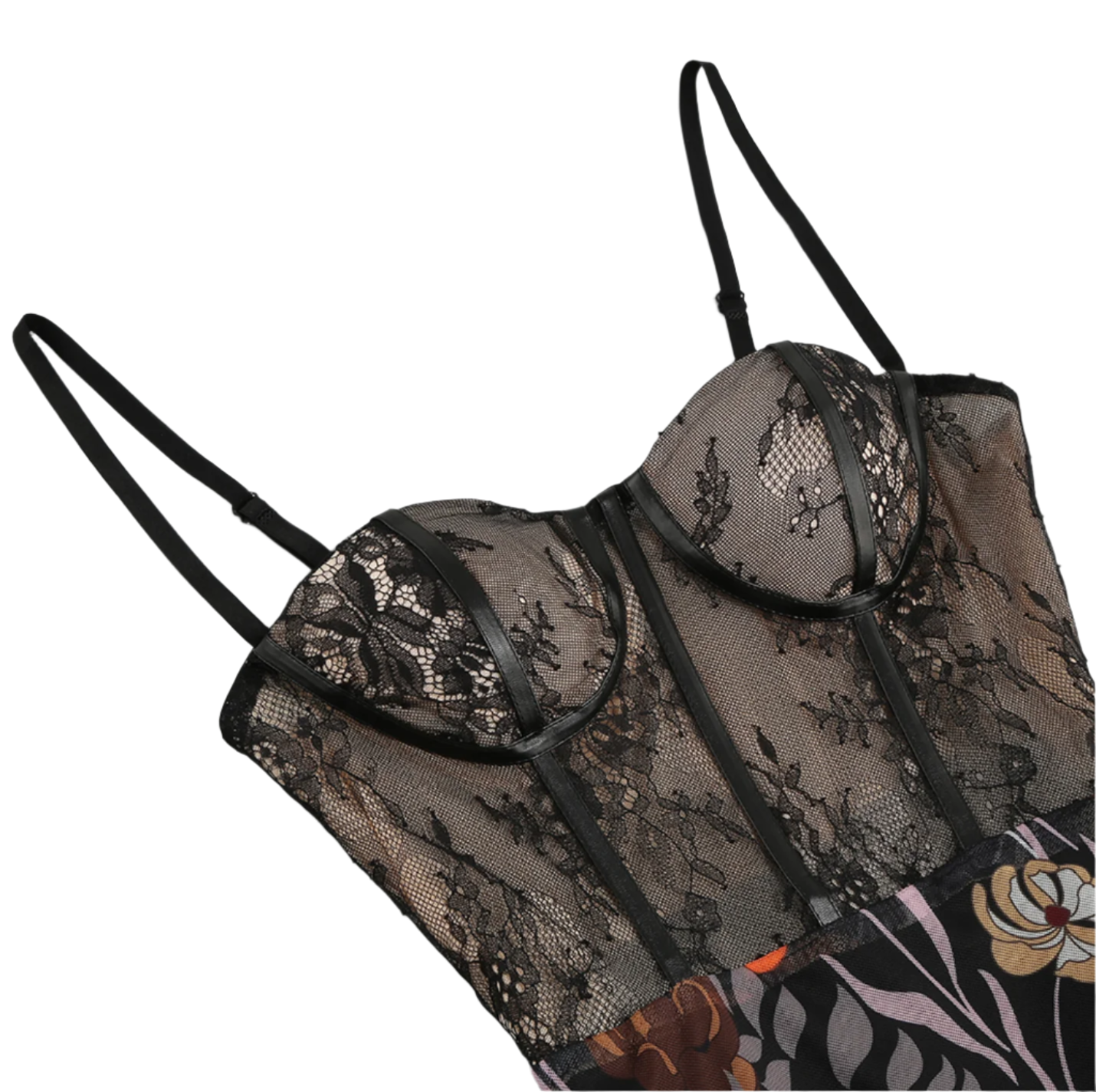 Misha Floral Sweetheart Neckline Corset Style Cocktail Dress