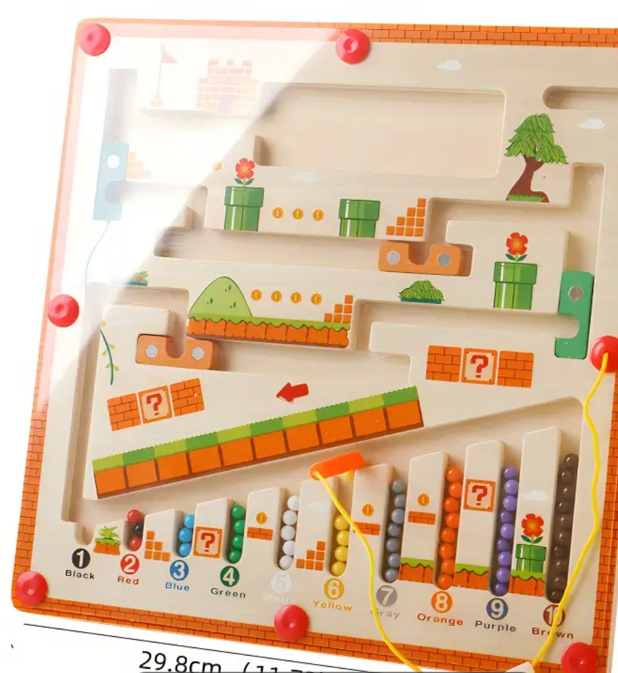 磁気式キノコ分類ボード - ペンとビーズを使った数えパズル