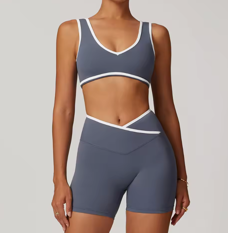 レディース 2ピース ヨガ&ピラティス セット – レギンスとトップスのシームレスなワークアウトウェア