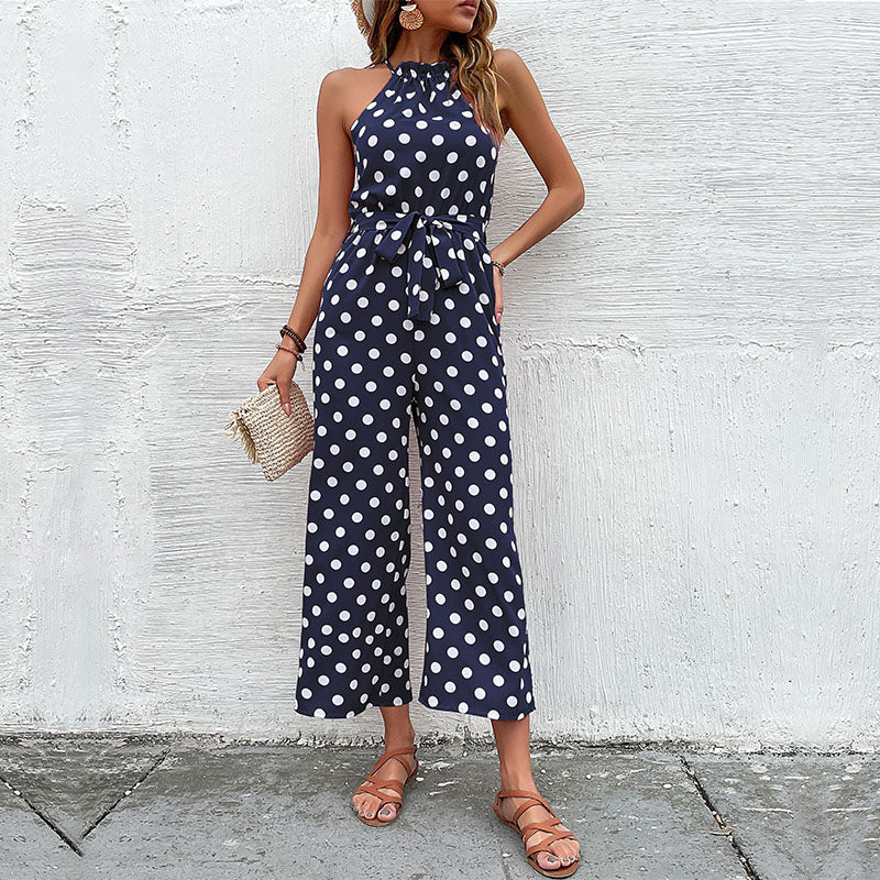 Dahlia - Versatile Halter Neck Polka Dot Jumpsuit