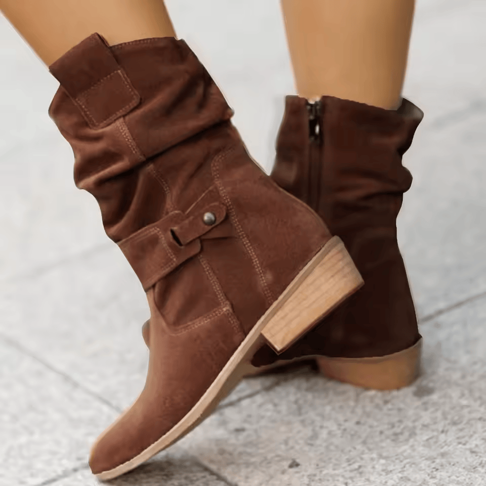 Mila - Casual low-heeled round boots