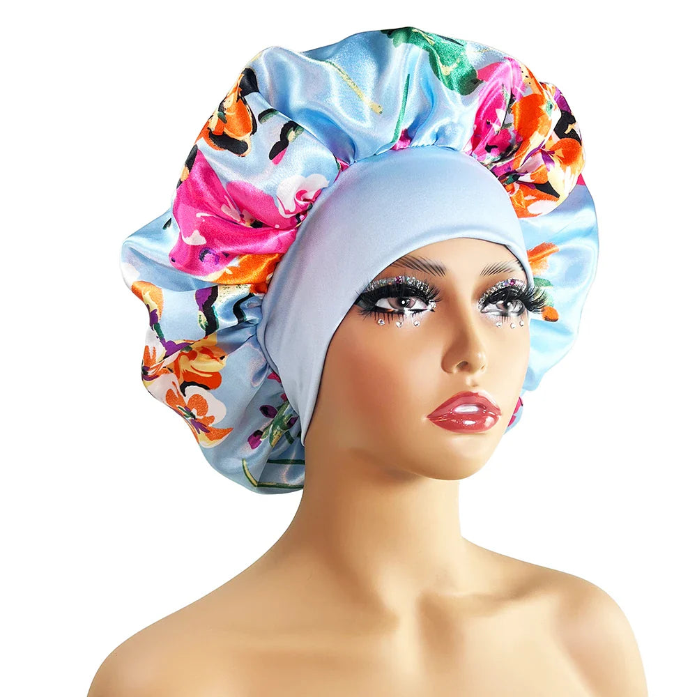 Women's floral nightcap
