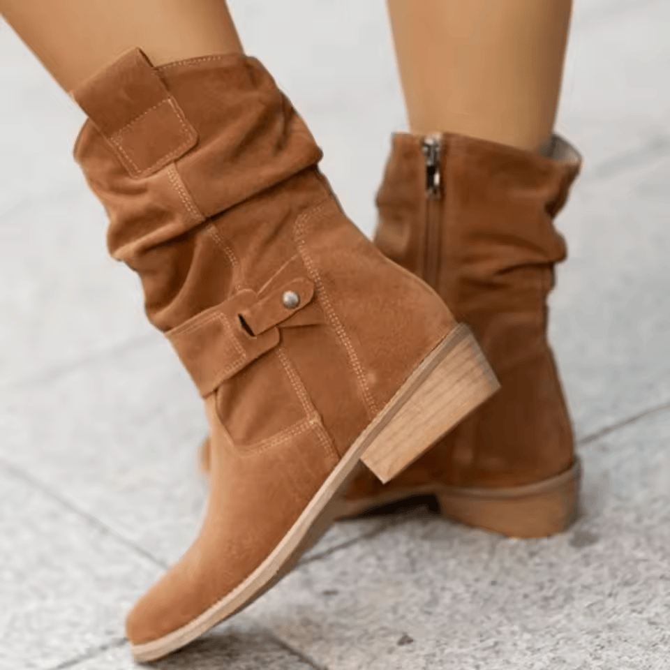 Mila - Casual low-heeled round boots
