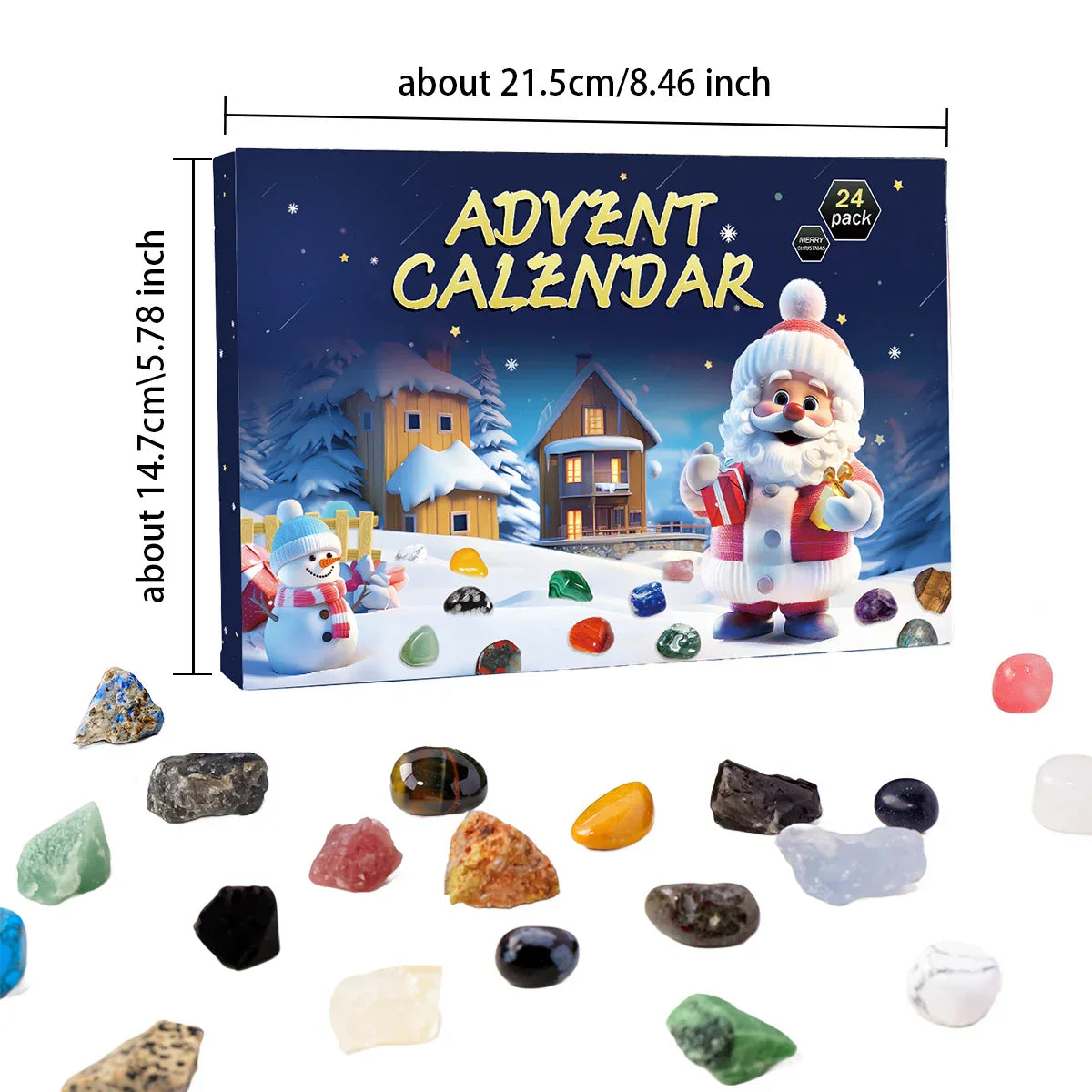 Advent calendar with crystal stones