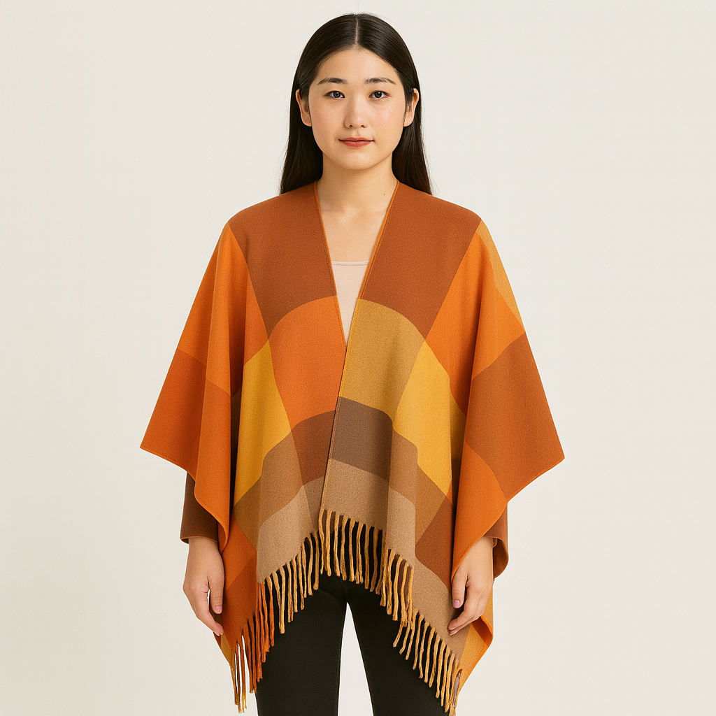 Serena | Geometric Open Front Scarf Cardigan