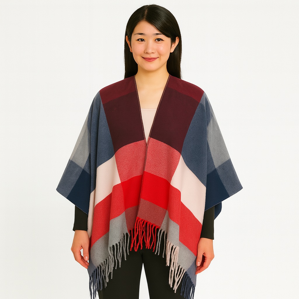 Serena | Geometric Open Front Scarf Cardigan
