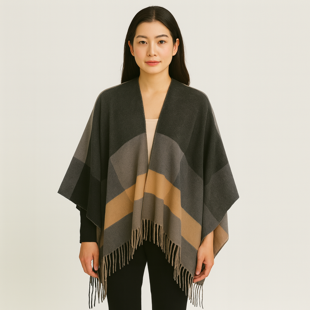 Serena | Geometric Open Front Scarf Cardigan