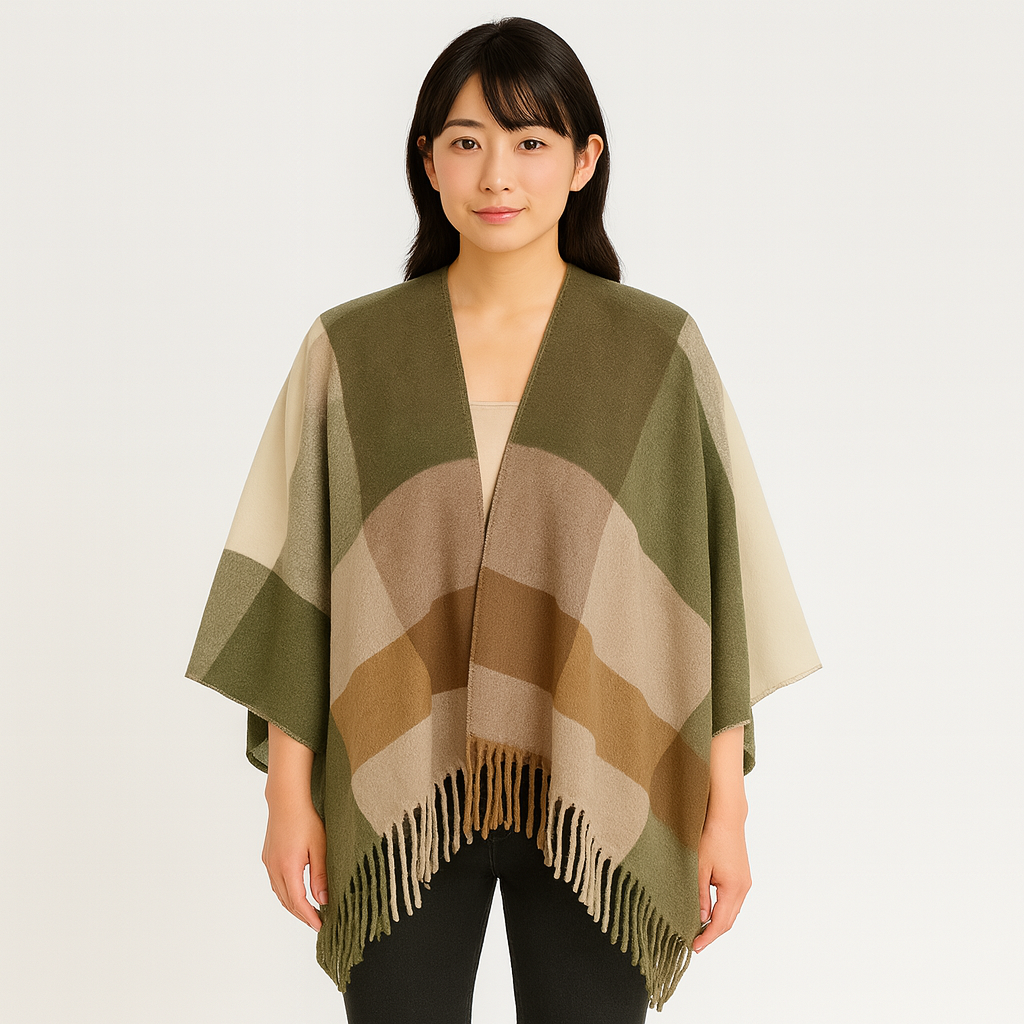 Serena | Geometric Open Front Scarf Cardigan