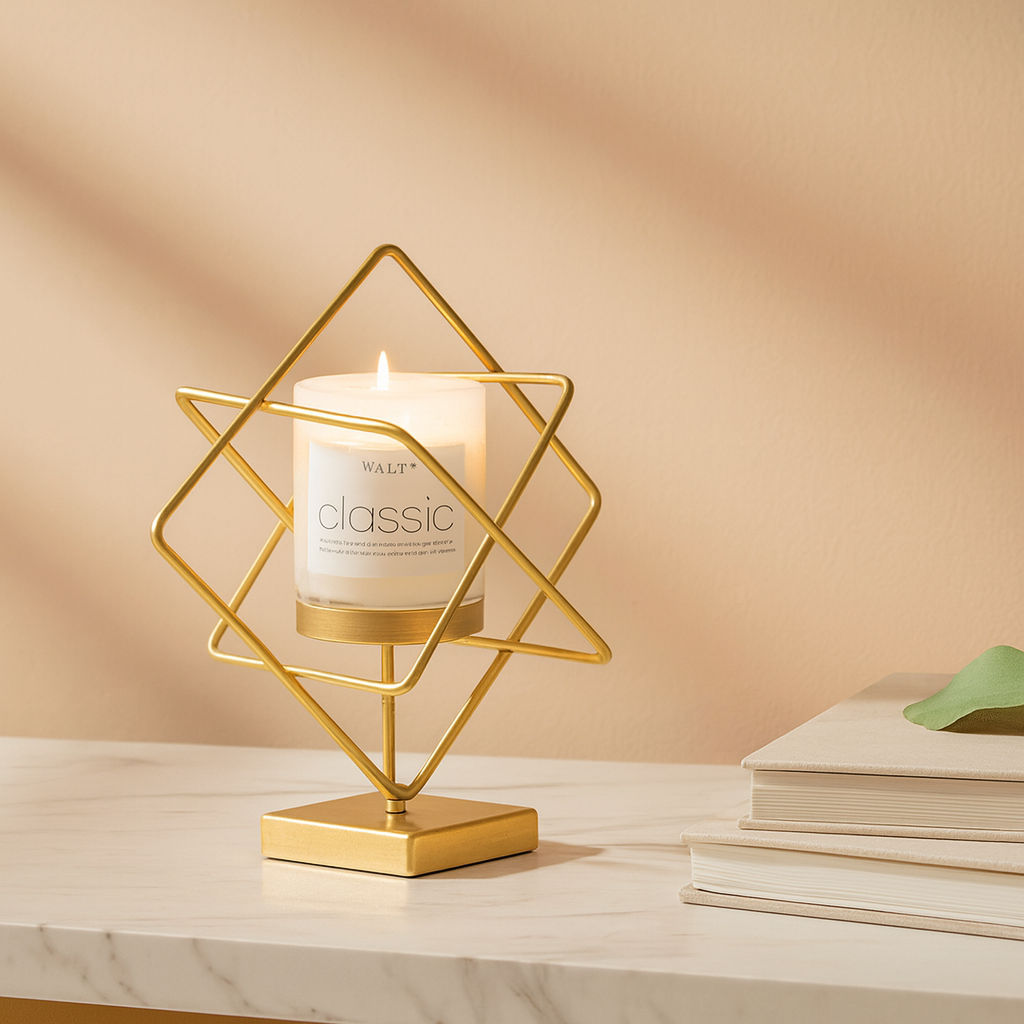 Seraphine | Gold-colored Metal Candle Holder Set