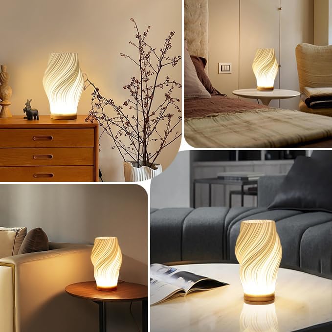 Bellarme - A reliable table lamp with a wavy shade design