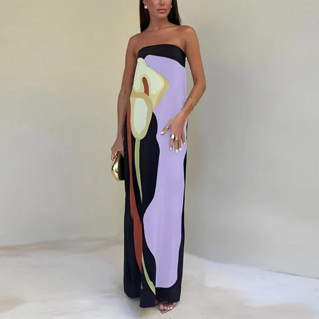 Friends – Elegant Long Strapless Maxi Dress
