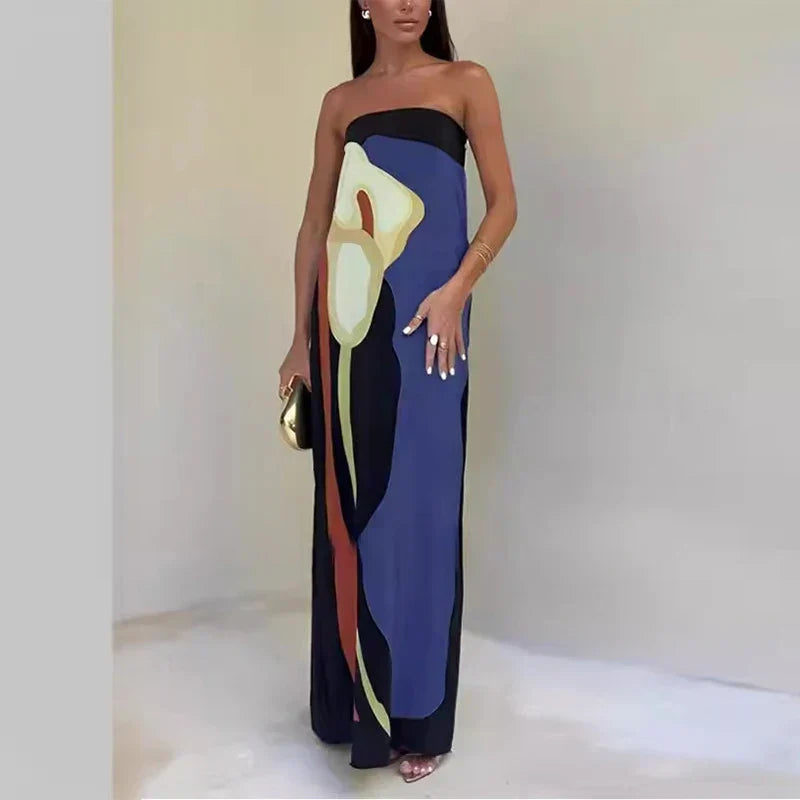 Friends – Elegant Long Strapless Maxi Dress